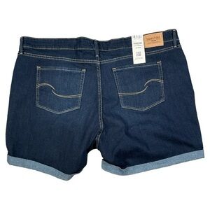Signature Levi Strauss Jean Shorts MidRise Cuffed Stretch Womens Plus 22 W36 NWT